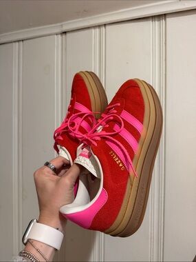 adidas Women’s Gazelle Platform Sneakers - Red & Hot Pink